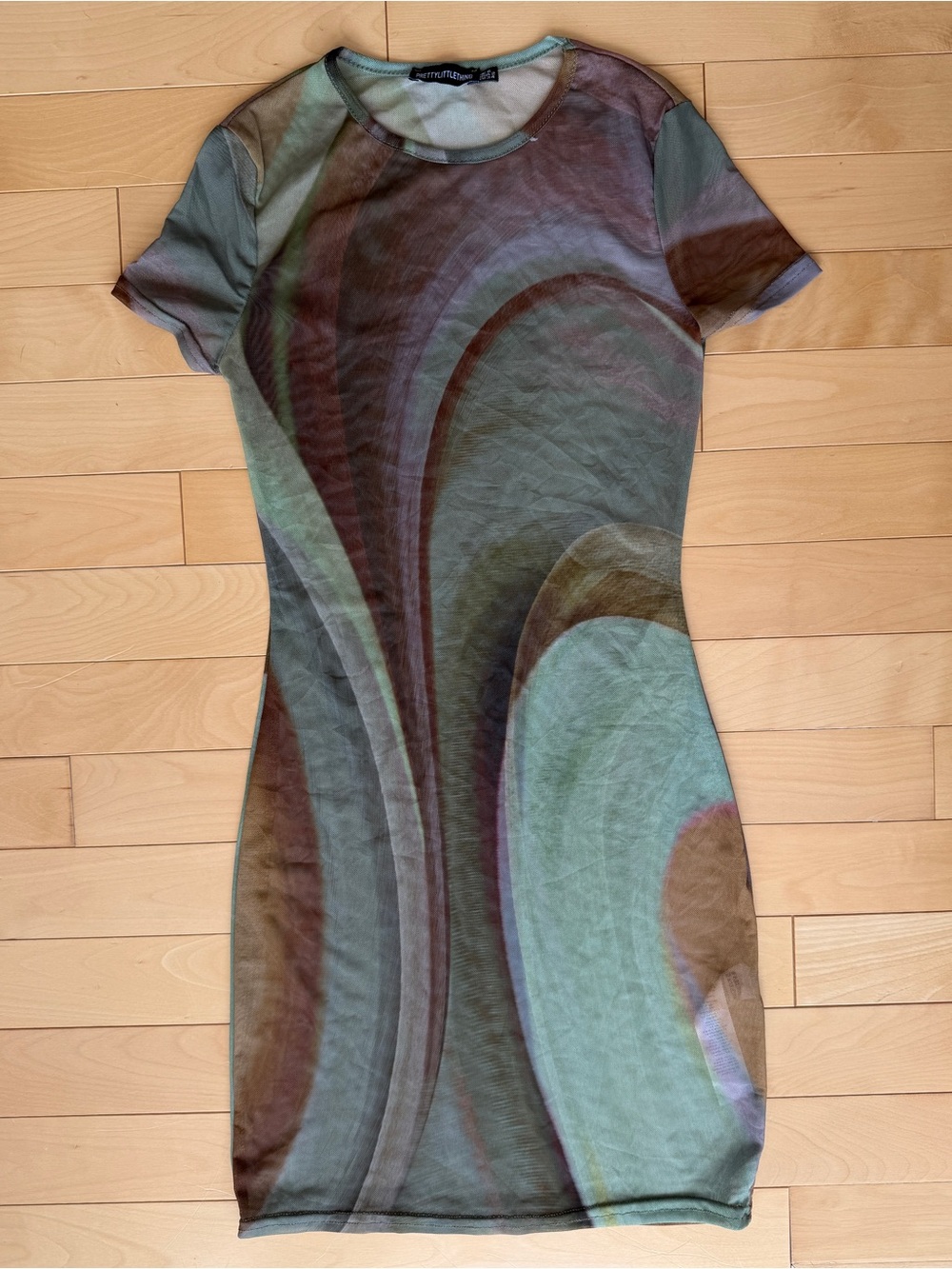 Pretty Little Thing sheer multicolored dress size 2